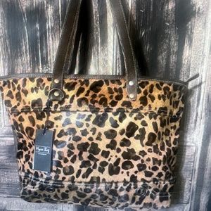 Clinch Leather and Hairon Leopard Myra Bag